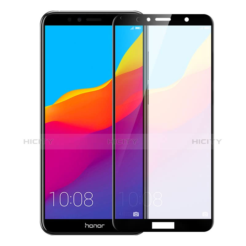 Schutzfolie Full Coverage Displayschutzfolie Panzerfolie Skins zum Aufkleben Gehärtetes Glas Glasfolie für Huawei Honor 7A Schwarz