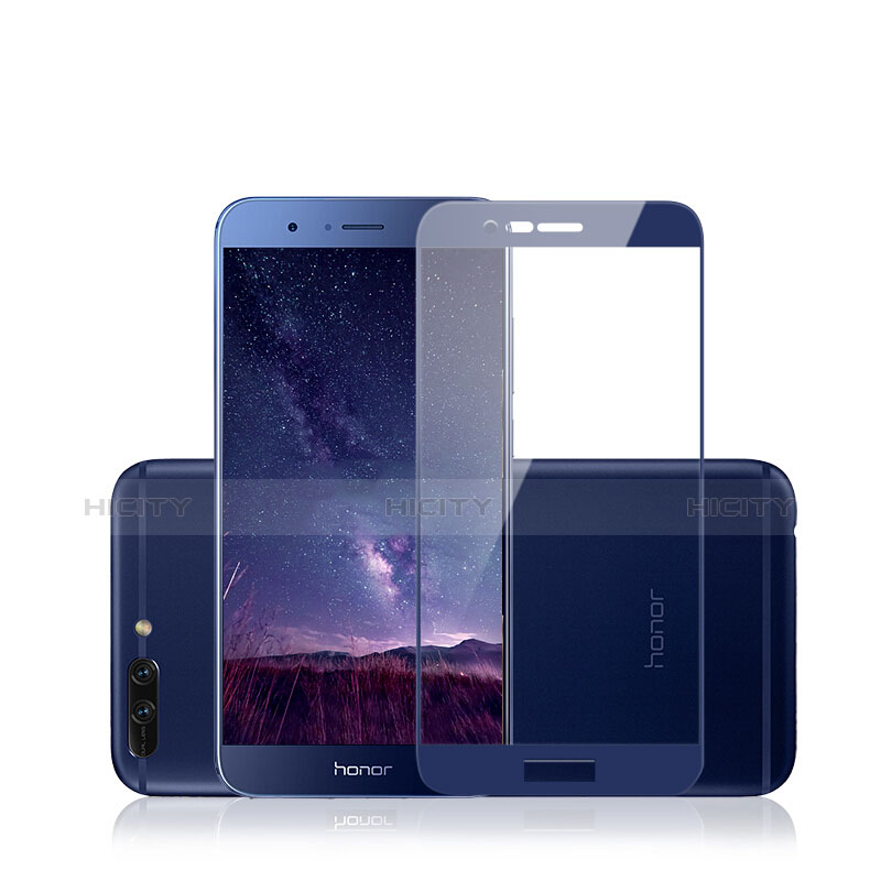 Schutzfolie Full Coverage Displayschutzfolie Panzerfolie Skins zum Aufkleben Gehärtetes Glas Glasfolie für Huawei Honor 8 Pro Blau