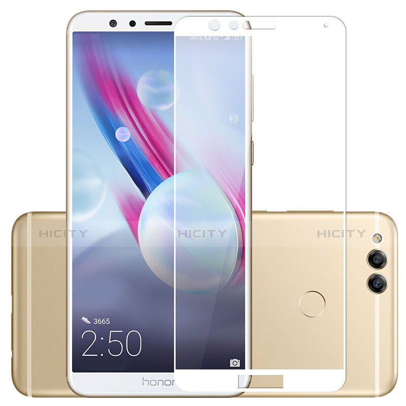 Schutzfolie Full Coverage Displayschutzfolie Panzerfolie Skins zum Aufkleben Gehärtetes Glas Glasfolie für Huawei Honor Play 7X Weiß