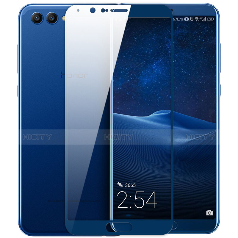 Schutzfolie Full Coverage Displayschutzfolie Panzerfolie Skins zum Aufkleben Gehärtetes Glas Glasfolie für Huawei Honor V10 Blau