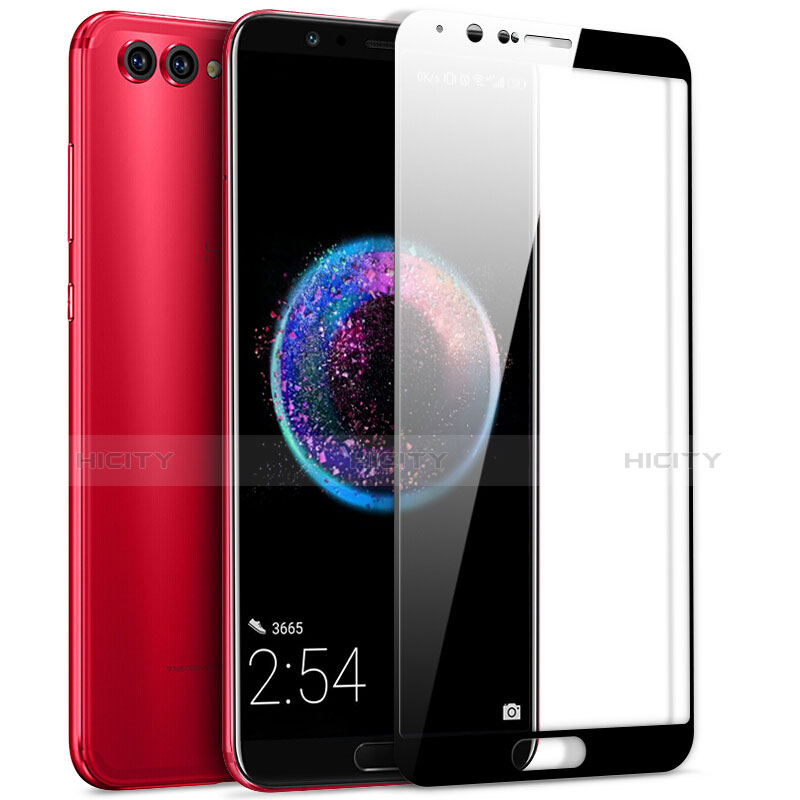 Schutzfolie Full Coverage Displayschutzfolie Panzerfolie Skins zum Aufkleben Gehärtetes Glas Glasfolie für Huawei Honor View 10 Schwarz