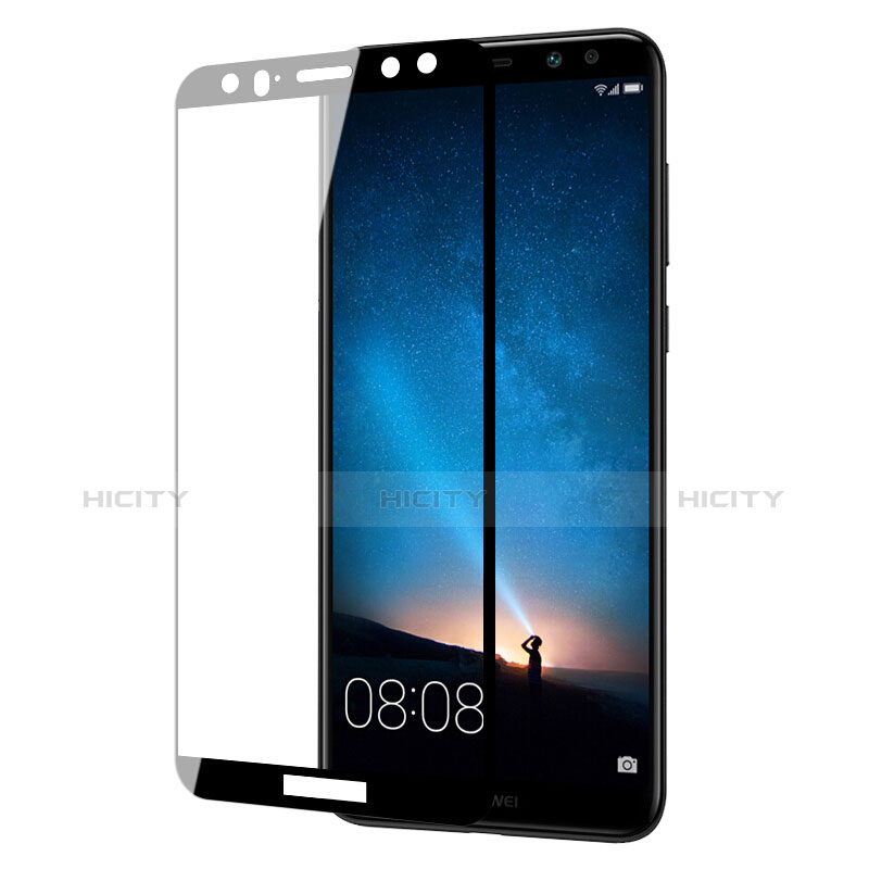 Schutzfolie Full Coverage Displayschutzfolie Panzerfolie Skins zum Aufkleben Gehärtetes Glas Glasfolie für Huawei Maimang 6 Schwarz groß