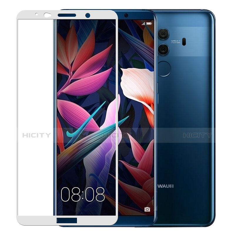 Schutzfolie Full Coverage Displayschutzfolie Panzerfolie Skins zum Aufkleben Gehärtetes Glas Glasfolie für Huawei Mate 10 Pro Weiß