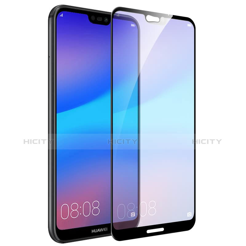 Schutzfolie Full Coverage Displayschutzfolie Panzerfolie Skins zum Aufkleben Gehärtetes Glas Glasfolie für Huawei Nova 3e Schwarz