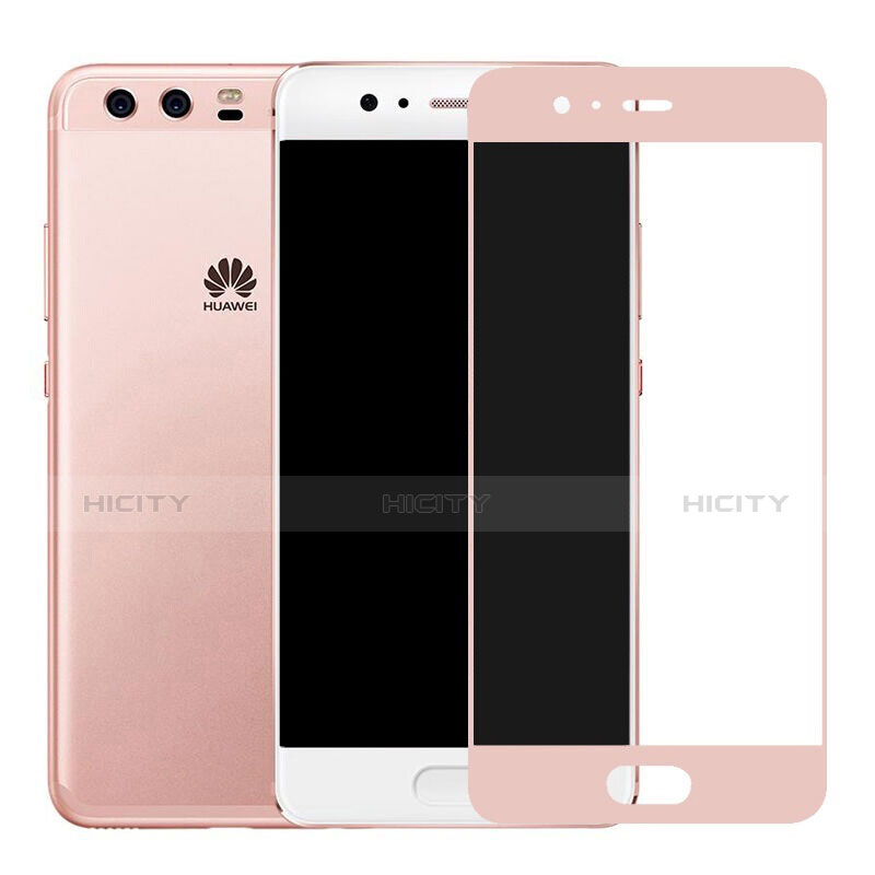 Schutzfolie Full Coverage Displayschutzfolie Panzerfolie Skins zum Aufkleben Gehärtetes Glas Glasfolie für Huawei P10 Plus Rosa