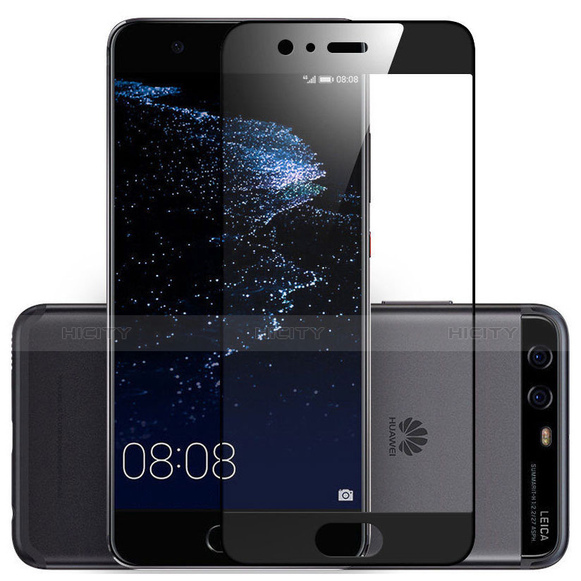 Schutzfolie Full Coverage Displayschutzfolie Panzerfolie Skins zum Aufkleben Gehärtetes Glas Glasfolie für Huawei P10 Schwarz