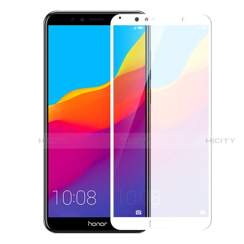 Schutzfolie Full Coverage Displayschutzfolie Panzerfolie Skins zum Aufkleben Gehärtetes Glas Glasfolie für Huawei Y6 (2018) Weiß