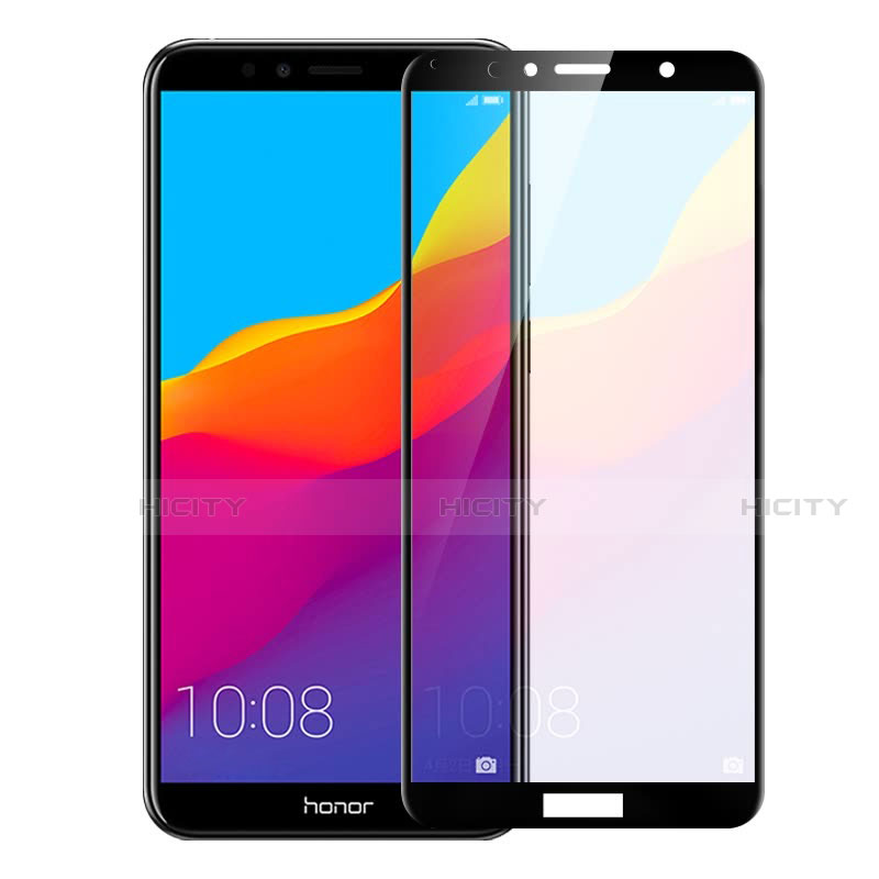 Schutzfolie Full Coverage Displayschutzfolie Panzerfolie Skins zum Aufkleben Gehärtetes Glas Glasfolie für Huawei Y6 Prime (2018) Schwarz