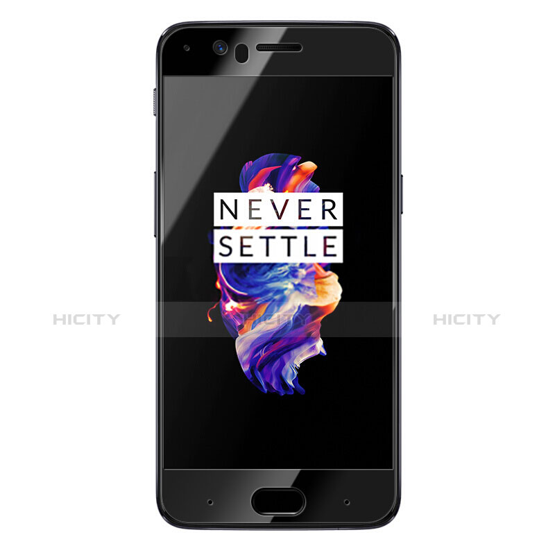 Schutzfolie Full Coverage Displayschutzfolie Panzerfolie Skins zum Aufkleben Gehärtetes Glas Glasfolie für OnePlus 5 Schwarz