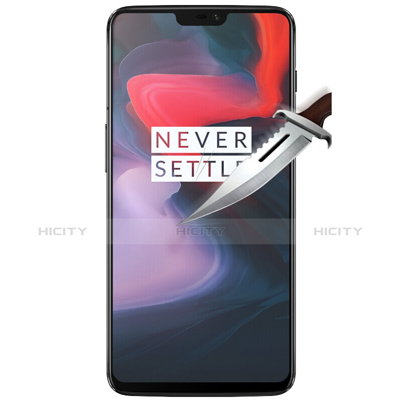 Schutzfolie Full Coverage Displayschutzfolie Panzerfolie Skins zum Aufkleben Gehärtetes Glas Glasfolie für OnePlus 6 Schwarz