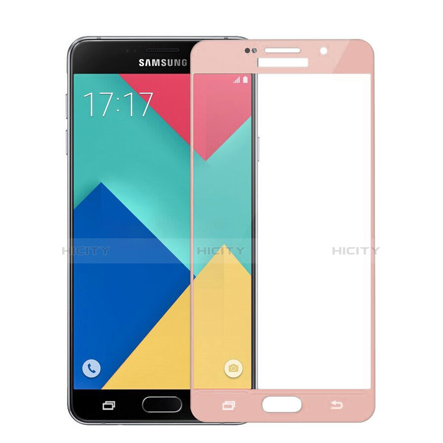 Schutzfolie Full Coverage Displayschutzfolie Panzerfolie Skins zum Aufkleben Gehärtetes Glas Glasfolie für Samsung Galaxy A7 (2016) A7100 Rosegold