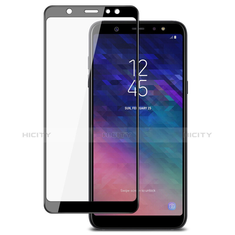 Schutzfolie Full Coverage Displayschutzfolie Panzerfolie Skins zum Aufkleben Gehärtetes Glas Glasfolie für Samsung Galaxy A9 Star Lite Schwarz