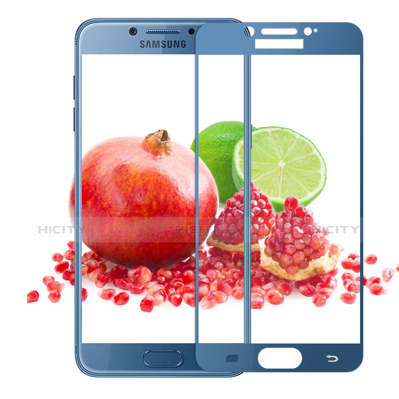 Schutzfolie Full Coverage Displayschutzfolie Panzerfolie Skins zum Aufkleben Gehärtetes Glas Glasfolie für Samsung Galaxy C5 Pro C5010 Blau