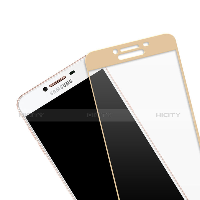 Schutzfolie Full Coverage Displayschutzfolie Panzerfolie Skins zum Aufkleben Gehärtetes Glas Glasfolie für Samsung Galaxy C5 SM-C5000 Gold