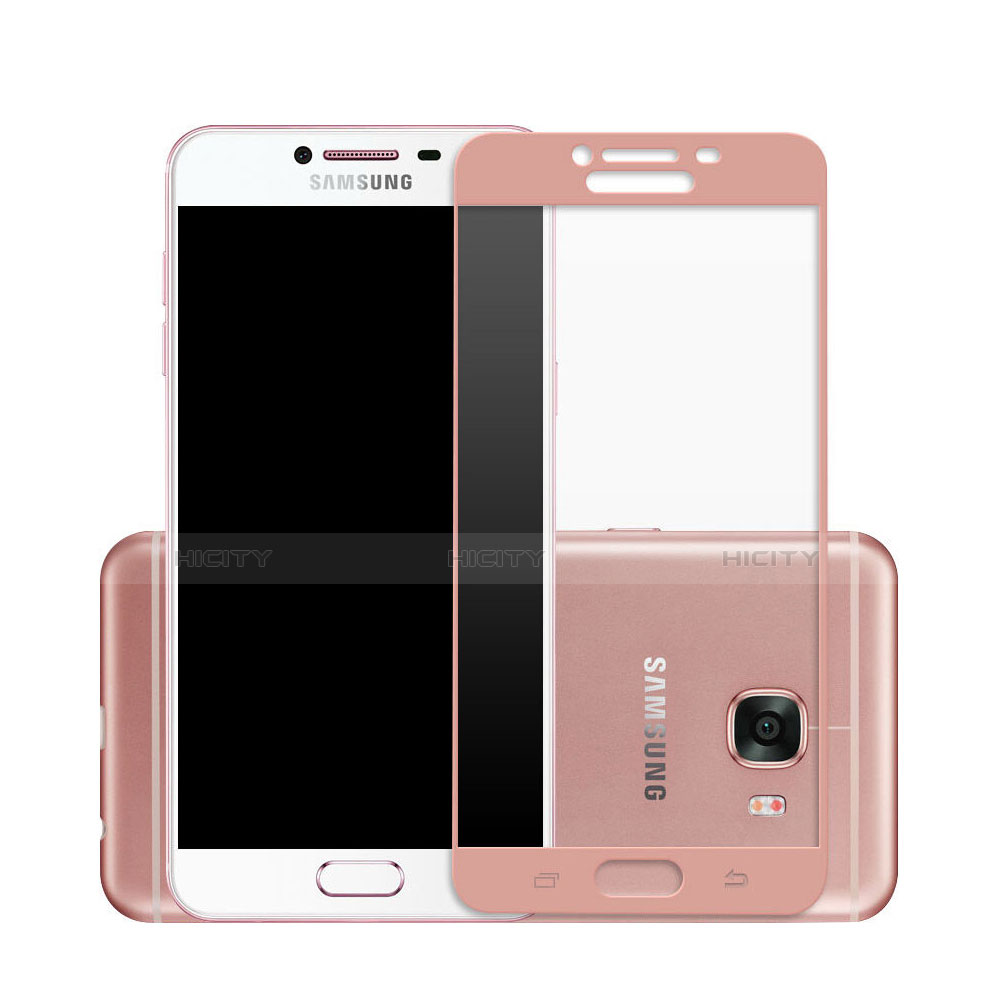 Schutzfolie Full Coverage Displayschutzfolie Panzerfolie Skins zum Aufkleben Gehärtetes Glas Glasfolie für Samsung Galaxy C5 SM-C5000 Rosa