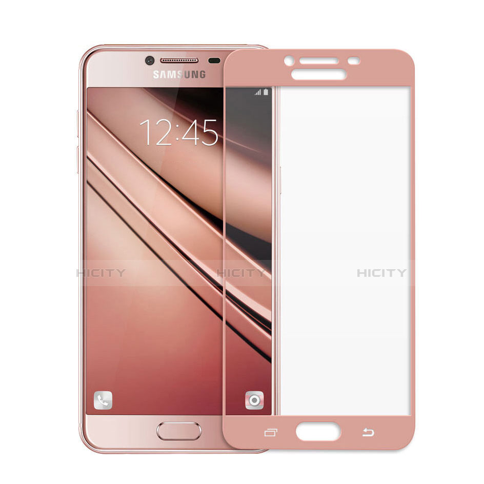 Schutzfolie Full Coverage Displayschutzfolie Panzerfolie Skins zum Aufkleben Gehärtetes Glas Glasfolie für Samsung Galaxy C5 SM-C5000 Rosa