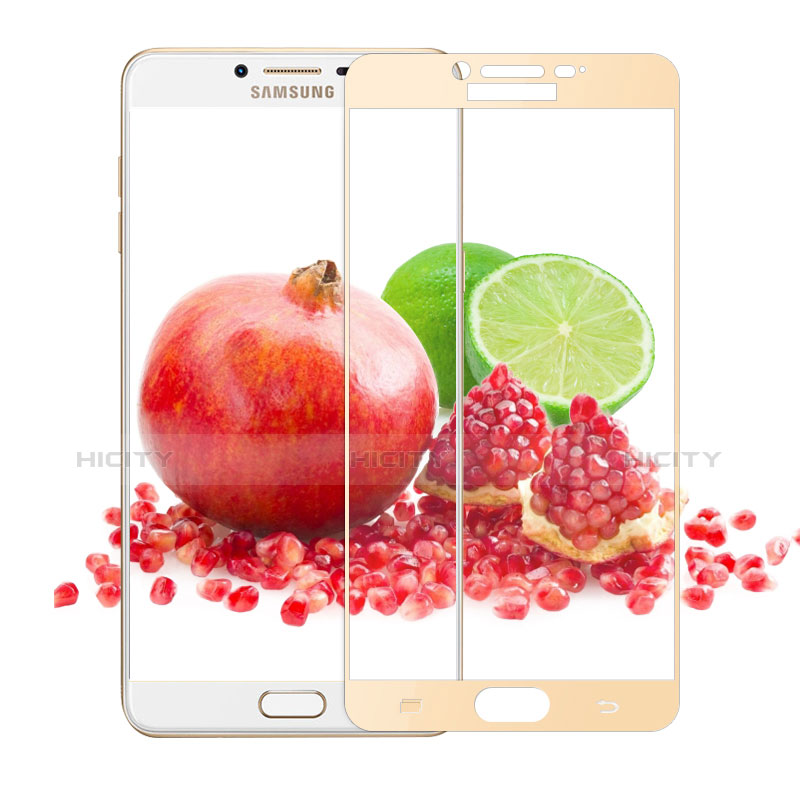 Schutzfolie Full Coverage Displayschutzfolie Panzerfolie Skins zum Aufkleben Gehärtetes Glas Glasfolie für Samsung Galaxy C9 Pro C9000 Gold