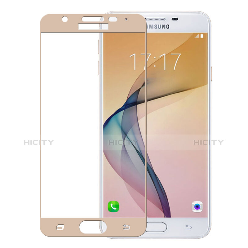 Schutzfolie Full Coverage Displayschutzfolie Panzerfolie Skins zum Aufkleben Gehärtetes Glas Glasfolie für Samsung Galaxy J5 Prime G570F Gold