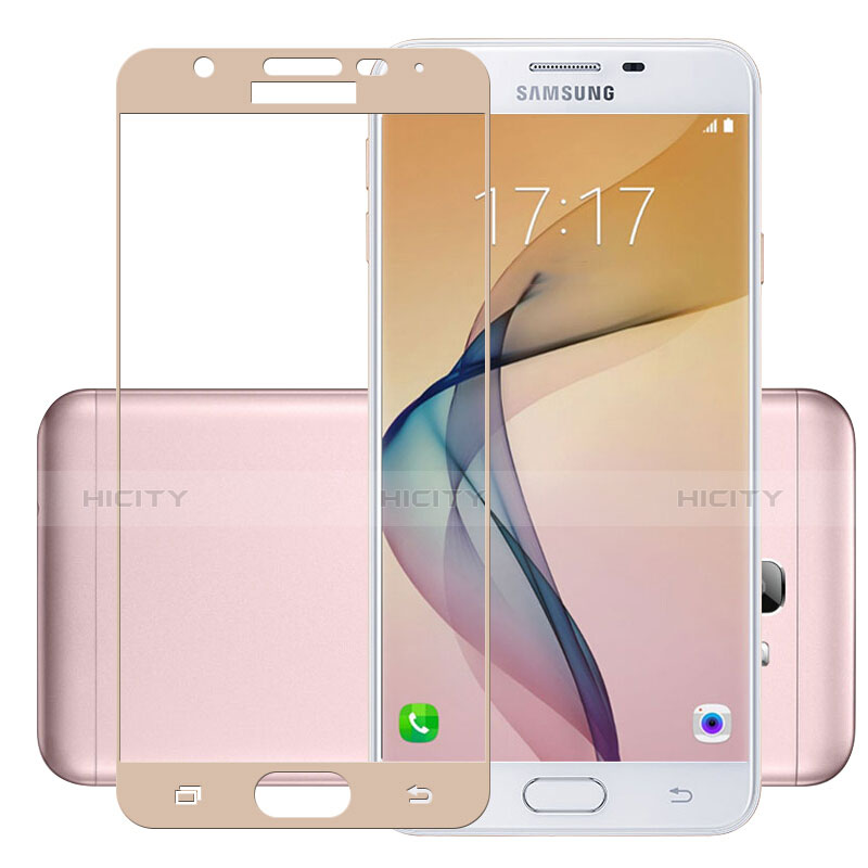 Schutzfolie Full Coverage Displayschutzfolie Panzerfolie Skins zum Aufkleben Gehärtetes Glas Glasfolie für Samsung Galaxy J5 Prime G570F Gold