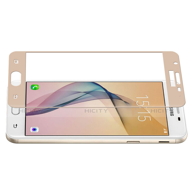 Schutzfolie Full Coverage Displayschutzfolie Panzerfolie Skins zum Aufkleben Gehärtetes Glas Glasfolie für Samsung Galaxy J5 Prime G570F Gold