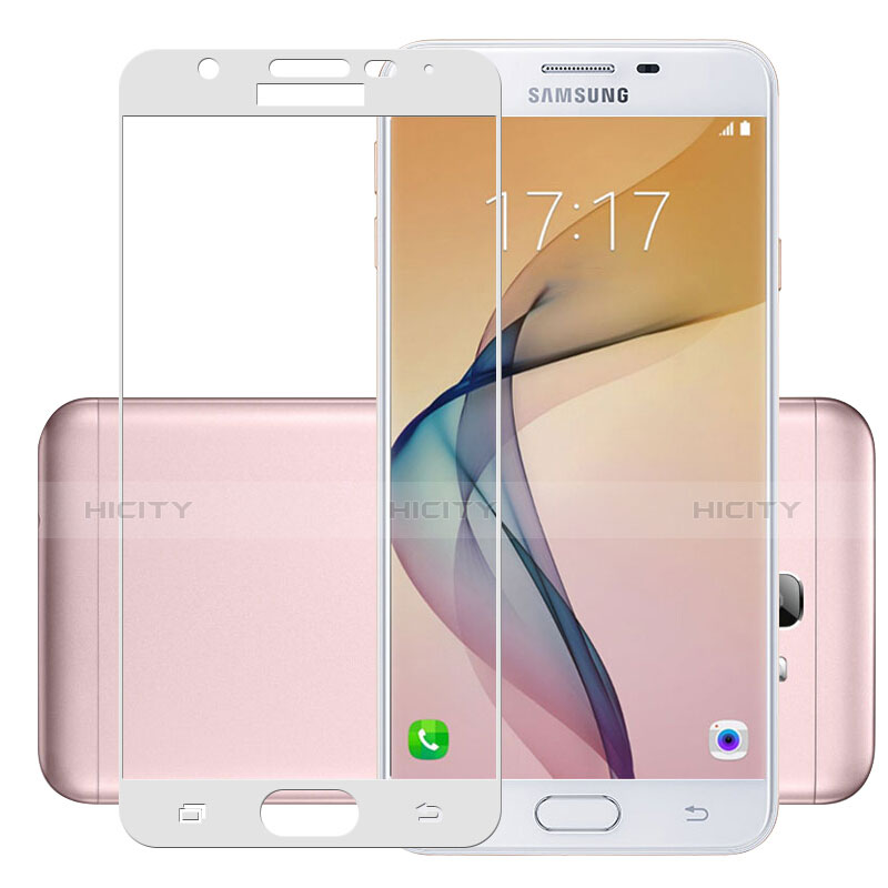 Schutzfolie Full Coverage Displayschutzfolie Panzerfolie Skins zum Aufkleben Gehärtetes Glas Glasfolie für Samsung Galaxy J5 Prime G570F Weiß groß