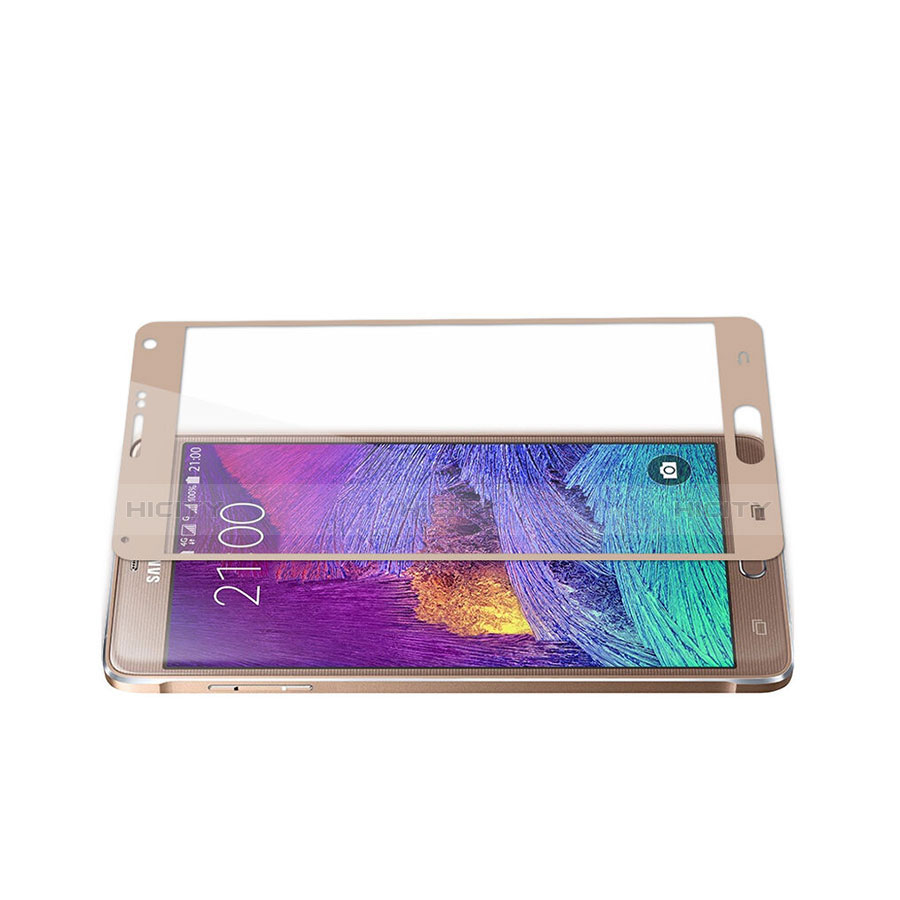 Schutzfolie Full Coverage Displayschutzfolie Panzerfolie Skins zum Aufkleben Gehärtetes Glas Glasfolie für Samsung Galaxy Note 4 Duos N9100 Dual SIM Gold