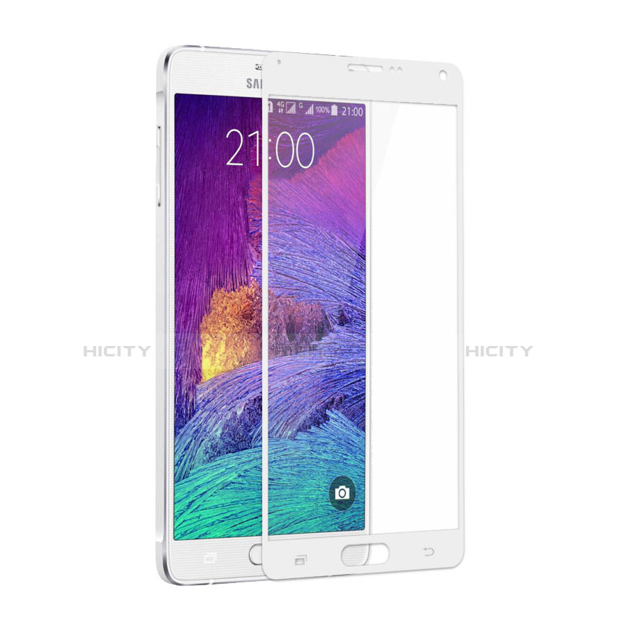 Schutzfolie Full Coverage Displayschutzfolie Panzerfolie Skins zum Aufkleben Gehärtetes Glas Glasfolie für Samsung Galaxy Note 4 Duos N9100 Dual SIM Weiß