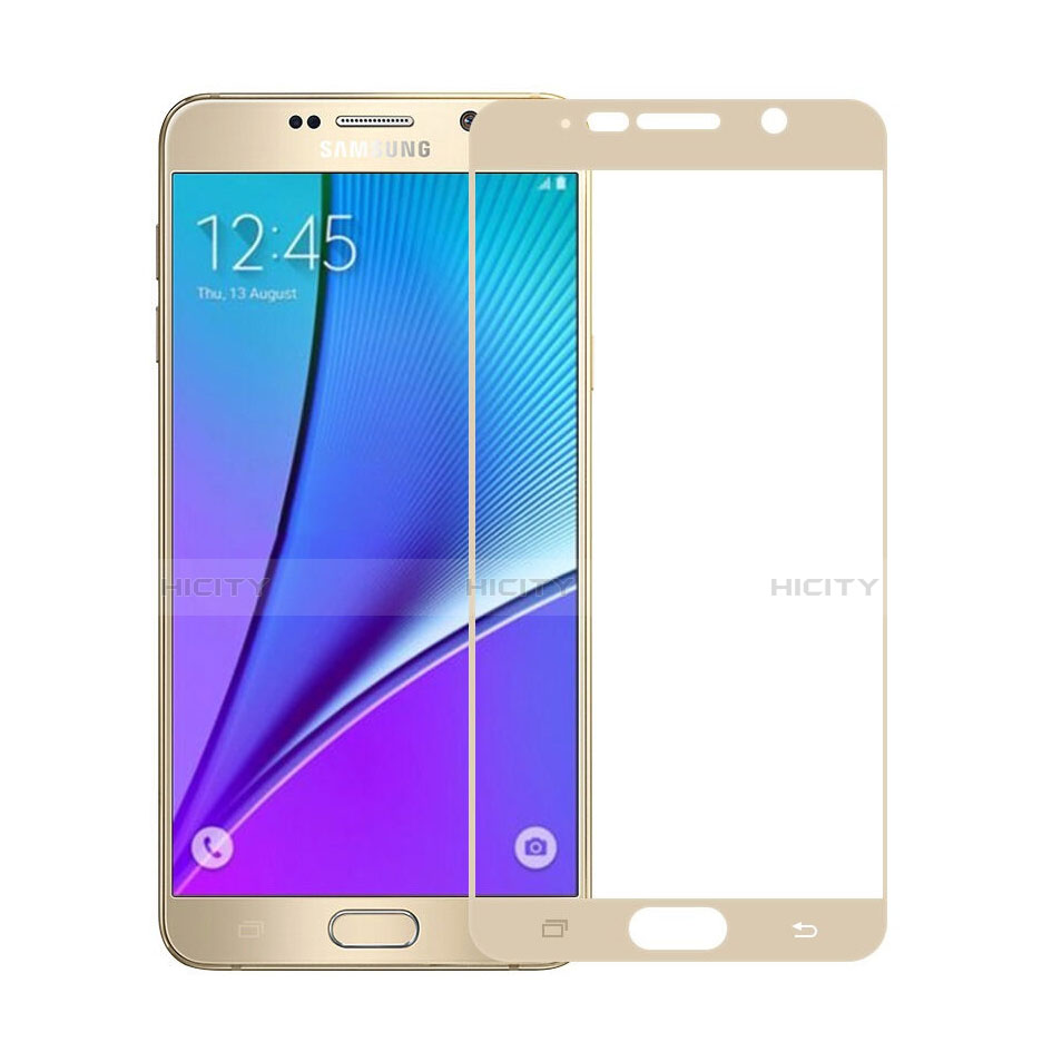 Schutzfolie Full Coverage Displayschutzfolie Panzerfolie Skins zum Aufkleben Gehärtetes Glas Glasfolie für Samsung Galaxy Note 5 N9200 N920 N920F Gold