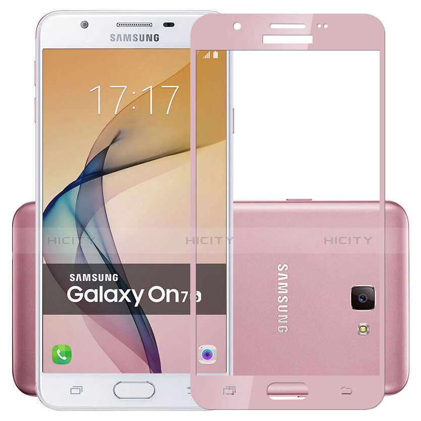 Schutzfolie Full Coverage Displayschutzfolie Panzerfolie Skins zum Aufkleben Gehärtetes Glas Glasfolie für Samsung Galaxy On7 (2016) G6100 Rosa