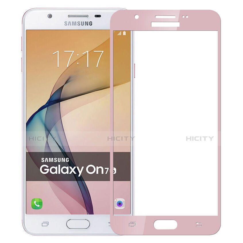 Schutzfolie Full Coverage Displayschutzfolie Panzerfolie Skins zum Aufkleben Gehärtetes Glas Glasfolie für Samsung Galaxy On7 (2016) G6100 Rosa