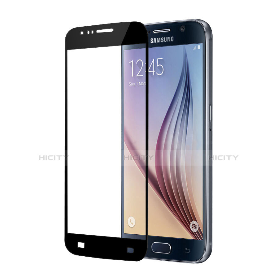 Schutzfolie Full Coverage Displayschutzfolie Panzerfolie Skins zum Aufkleben Gehärtetes Glas Glasfolie für Samsung Galaxy S6 Duos SM-G920F G9200 Schwarz groß