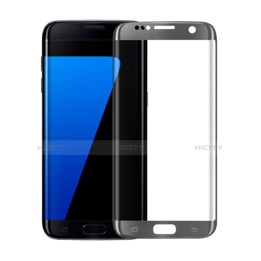 Schutzfolie Full Coverage Displayschutzfolie Panzerfolie Skins zum Aufkleben Gehärtetes Glas Glasfolie für Samsung Galaxy S7 Edge G935F Schwarz