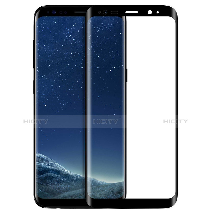 Schutzfolie Full Coverage Displayschutzfolie Panzerfolie Skins zum Aufkleben Gehärtetes Glas Glasfolie für Samsung Galaxy S8 Plus Schwarz