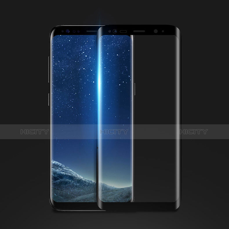 Schutzfolie Full Coverage Displayschutzfolie Panzerfolie Skins zum Aufkleben Gehärtetes Glas Glasfolie für Samsung Galaxy S8 Plus Schwarz