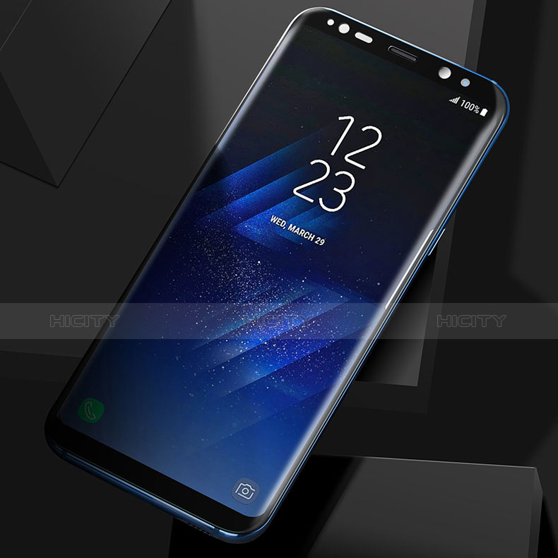 Schutzfolie Full Coverage Displayschutzfolie Panzerfolie Skins zum Aufkleben Gehärtetes Glas Glasfolie für Samsung Galaxy S8 Plus Schwarz