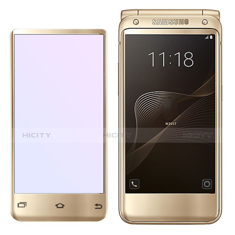 Schutzfolie Full Coverage Displayschutzfolie Panzerfolie Skins zum Aufkleben Gehärtetes Glas Glasfolie für Samsung W(2017) Gold groß