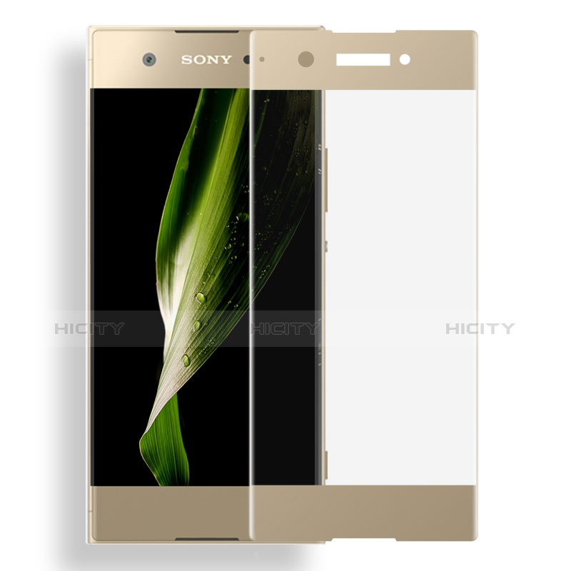 Schutzfolie Full Coverage Displayschutzfolie Panzerfolie Skins zum Aufkleben Gehärtetes Glas Glasfolie für Sony Xperia XA1 Gold