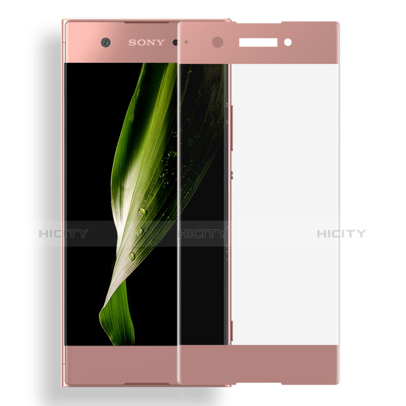 Schutzfolie Full Coverage Displayschutzfolie Panzerfolie Skins zum Aufkleben Gehärtetes Glas Glasfolie für Sony Xperia XA1 Rosegold