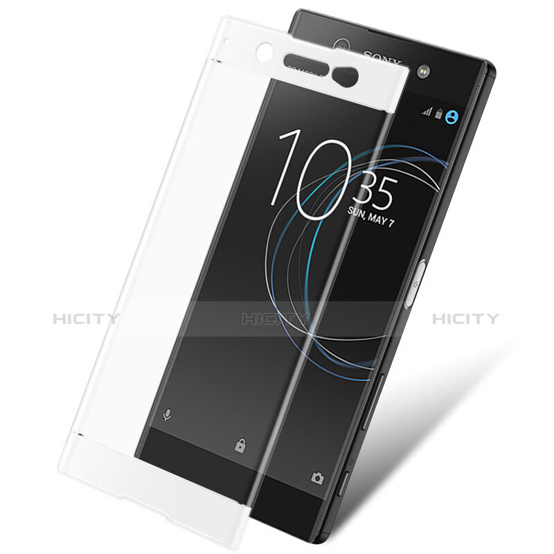 Schutzfolie Full Coverage Displayschutzfolie Panzerfolie Skins zum Aufkleben Gehärtetes Glas Glasfolie für Sony Xperia XA1 Ultra Weiß