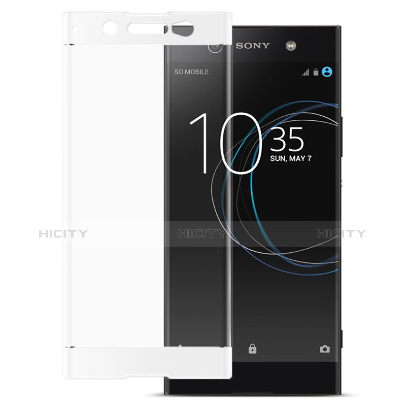 Schutzfolie Full Coverage Displayschutzfolie Panzerfolie Skins zum Aufkleben Gehärtetes Glas Glasfolie für Sony Xperia XA1 Ultra Weiß