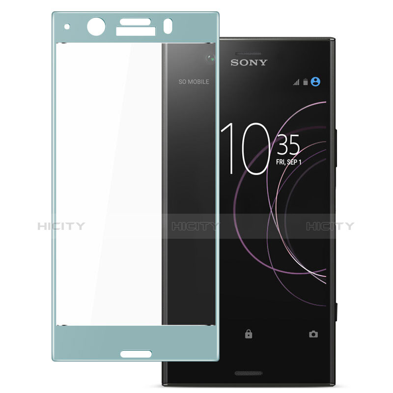 Schutzfolie Full Coverage Displayschutzfolie Panzerfolie Skins zum Aufkleben Gehärtetes Glas Glasfolie für Sony Xperia XZ1 Compact Blau groß