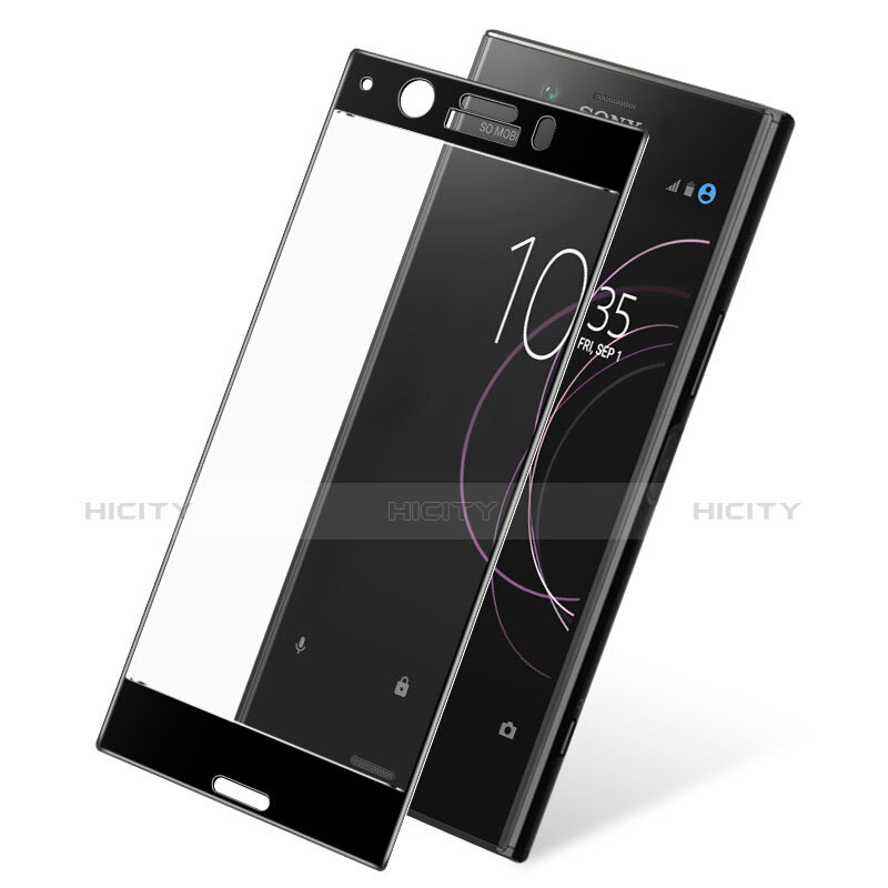 Schutzfolie Full Coverage Displayschutzfolie Panzerfolie Skins zum Aufkleben Gehärtetes Glas Glasfolie für Sony Xperia XZ1 Compact Schwarz