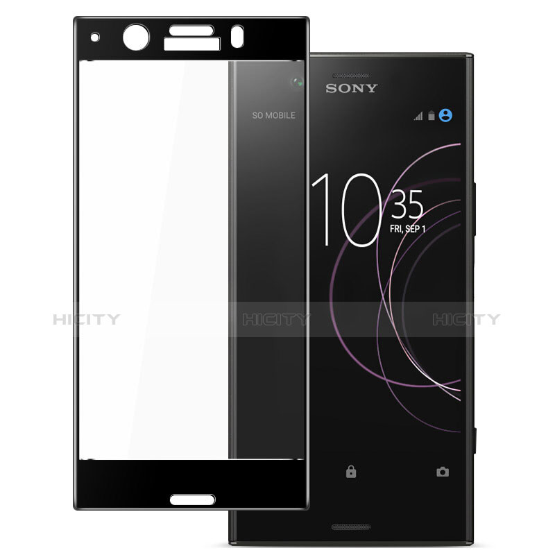 Schutzfolie Full Coverage Displayschutzfolie Panzerfolie Skins zum Aufkleben Gehärtetes Glas Glasfolie für Sony Xperia XZ1 Compact Schwarz