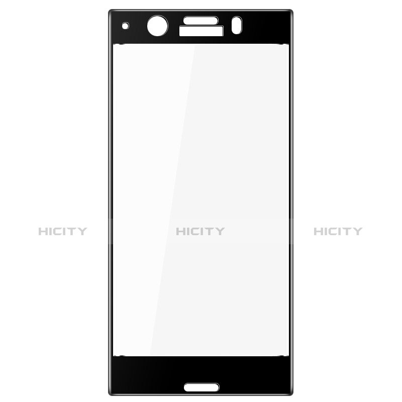 Schutzfolie Full Coverage Displayschutzfolie Panzerfolie Skins zum Aufkleben Gehärtetes Glas Glasfolie für Sony Xperia XZ1 Compact Schwarz