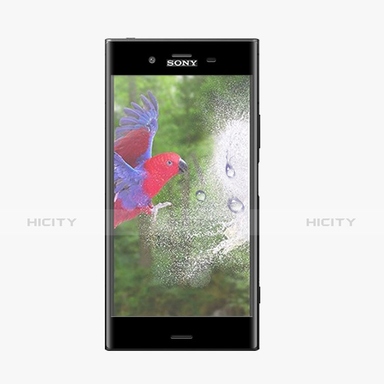 Schutzfolie Full Coverage Displayschutzfolie Panzerfolie Skins zum Aufkleben Gehärtetes Glas Glasfolie für Sony Xperia XZ1 Schwarz