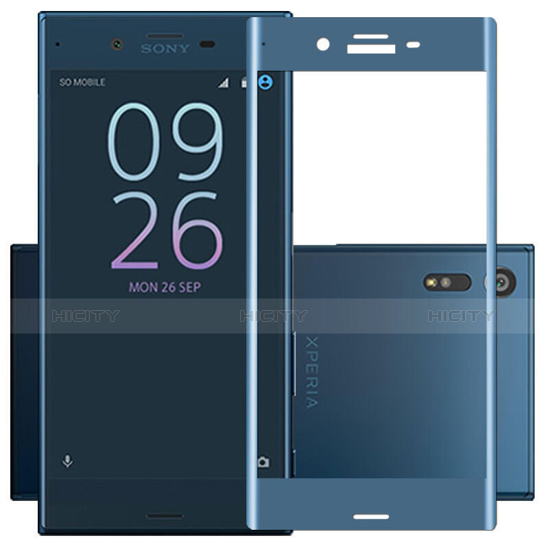 Schutzfolie Full Coverage Displayschutzfolie Panzerfolie Skins zum Aufkleben Gehärtetes Glas Glasfolie für Sony Xperia XZs Blau