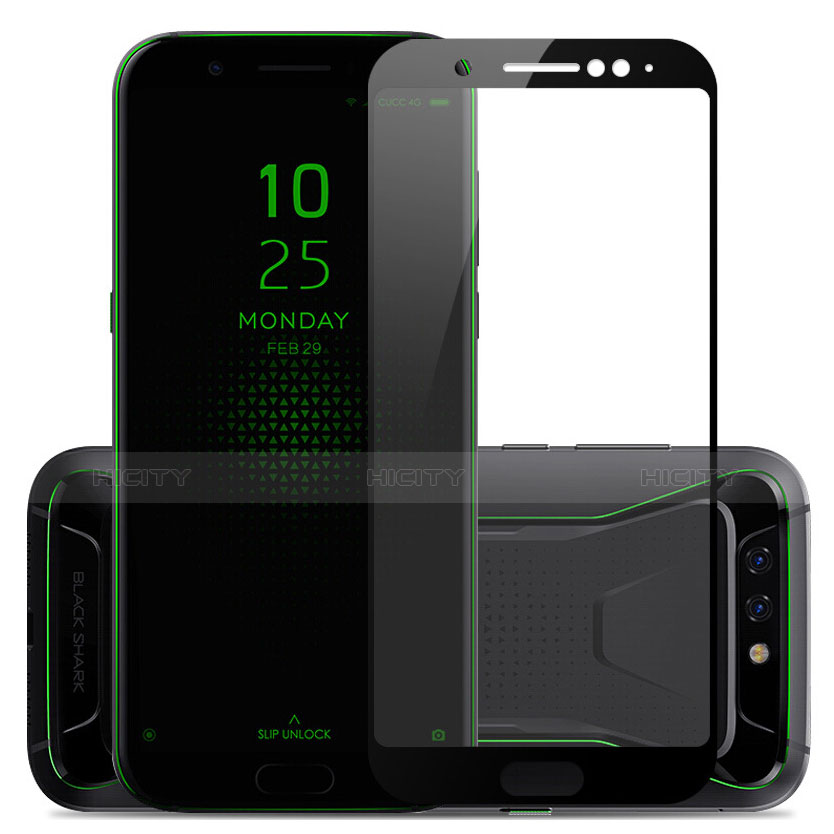 Schutzfolie Full Coverage Displayschutzfolie Panzerfolie Skins zum Aufkleben Gehärtetes Glas Glasfolie für Xiaomi Black Shark Schwarz