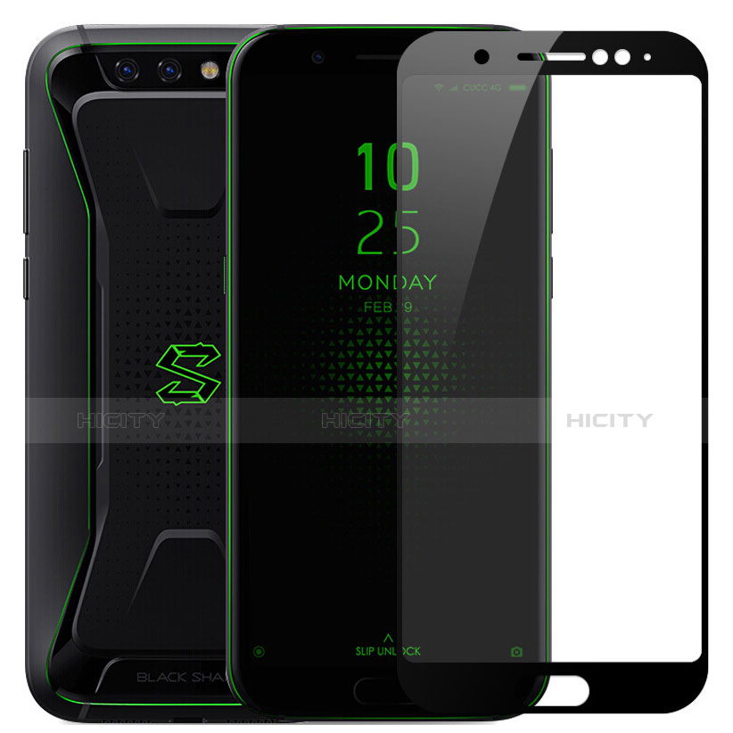 Schutzfolie Full Coverage Displayschutzfolie Panzerfolie Skins zum Aufkleben Gehärtetes Glas Glasfolie für Xiaomi Black Shark Schwarz