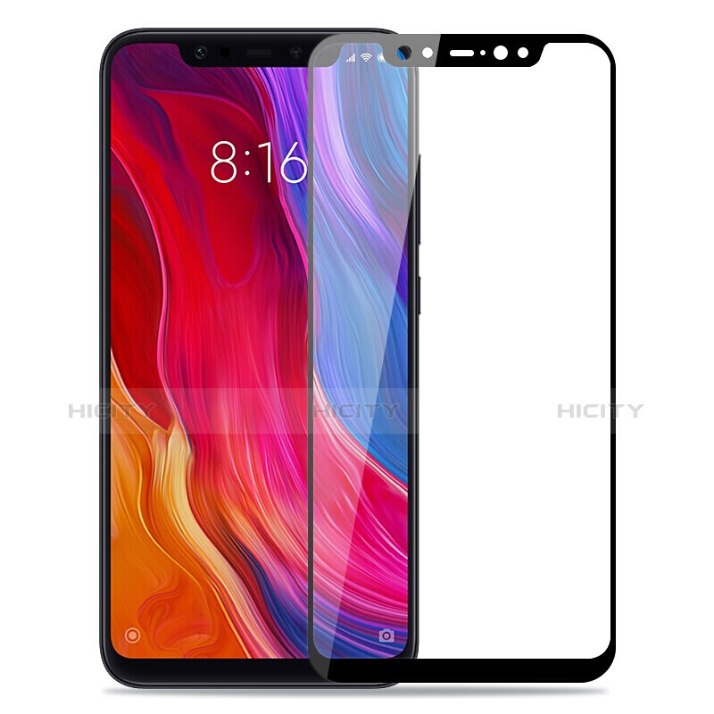 Schutzfolie Full Coverage Displayschutzfolie Panzerfolie Skins zum Aufkleben Gehärtetes Glas Glasfolie für Xiaomi Mi 8 Explorer Schwarz