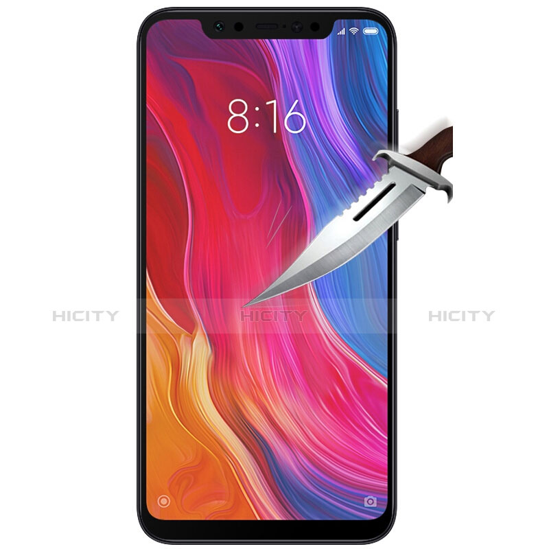 Schutzfolie Full Coverage Displayschutzfolie Panzerfolie Skins zum Aufkleben Gehärtetes Glas Glasfolie für Xiaomi Mi 8 Explorer Schwarz